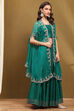 Fuchsia Silk Chanderi Festive Lightweight Flared Lehenga Set image number 6