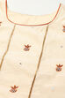Mustard Chanderi Machine Embroidered Unstitched Suit Set image number 2