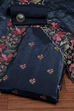 Navy Blue Tissue Machine Embroidered Unstitched Suit Set image number 0