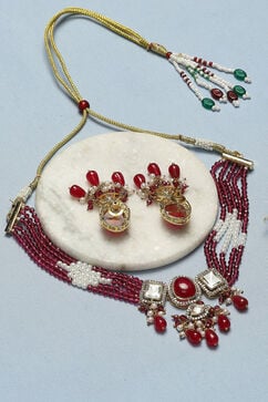 Red Brass Necklace Set image number 2