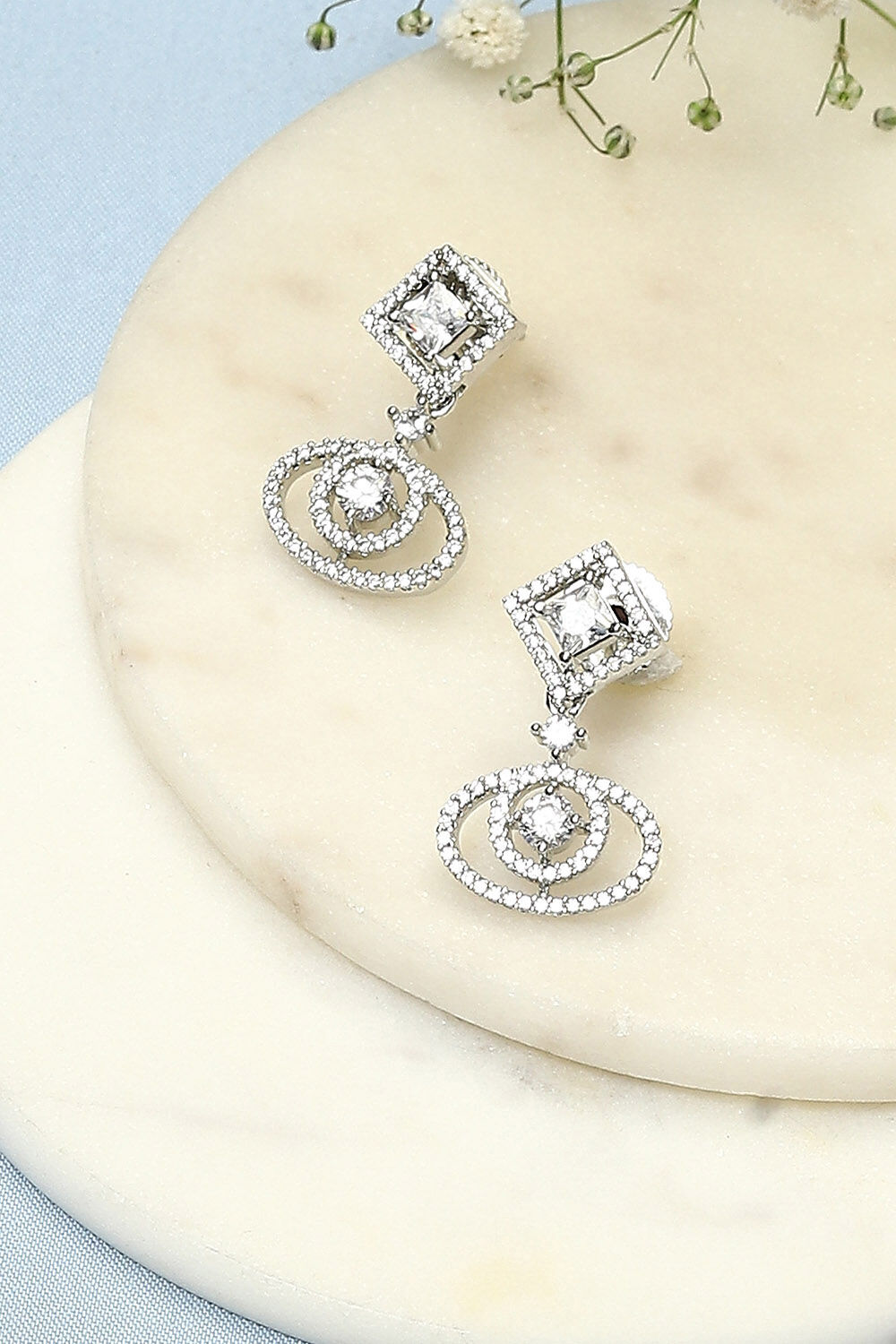 White Brass Earrings image number 0