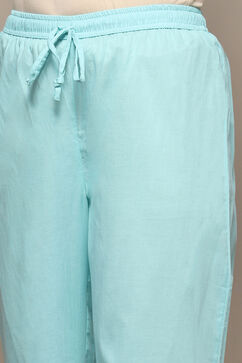 Aqua Cotton Straight Suit Set image number 2