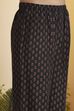 Black Viscose Blend Printed Straight Kurta Set image number 2