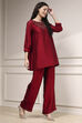 Blue Self-Designed Straight Kurta Set image number 5
