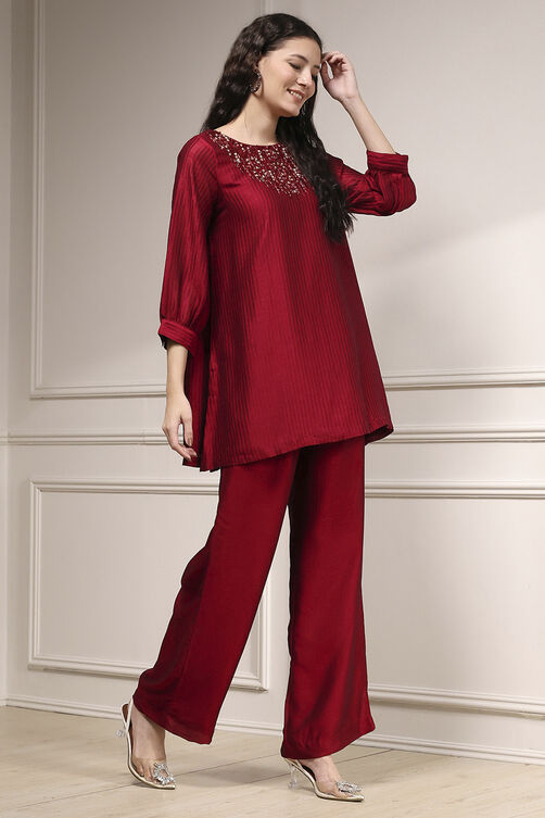 Blue Self-Designed Straight Kurta Set image number 5