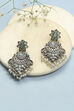 Oxidised Blue Brass Earrings image number 0