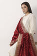 Maroon White Art Silk Dupatta image number 1