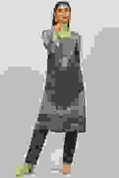 Charcoal Black Cotton Pants image number 5