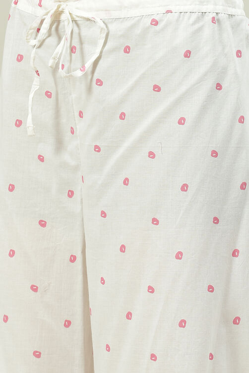 Aqua Blue and White Cotton Straight Suit Set image number 3