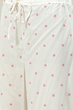Pink Printed Cotton Straight Kurta Palazzo Suit Set image number 3