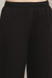 Black Poly Dupion Straight Suit Set image number 2