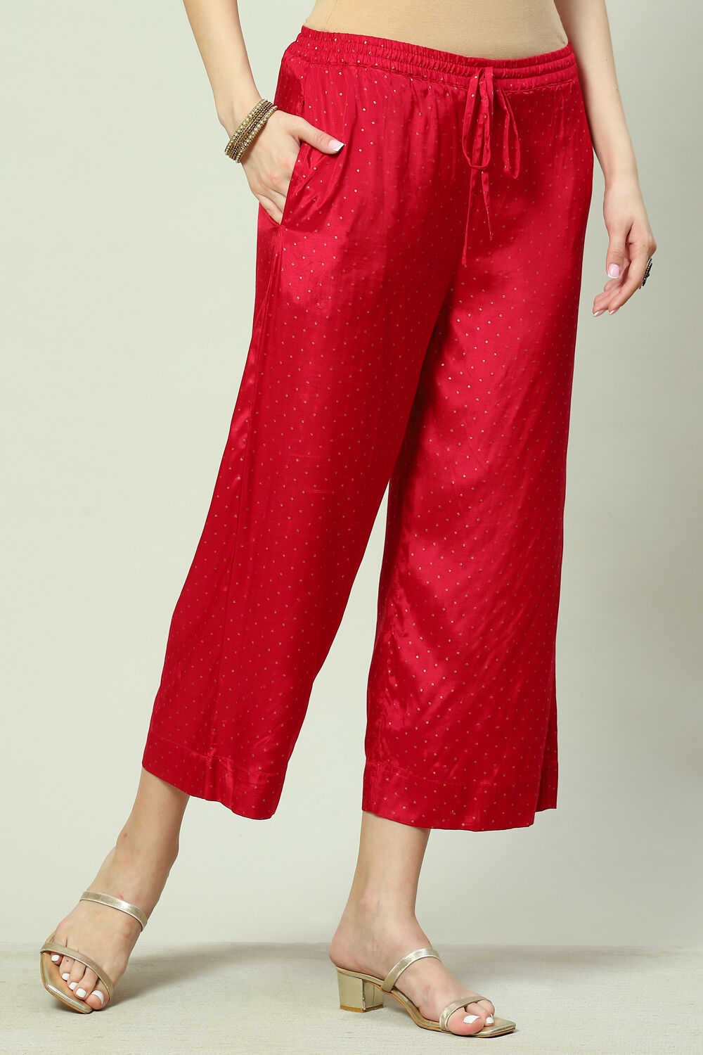 Off White Viscose Palazzo image number 2