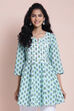 Mint Cotton Printed Kurti