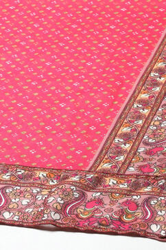 Onion Pink Cotton Anarkali Kurta Churidar Suit Set image number 3