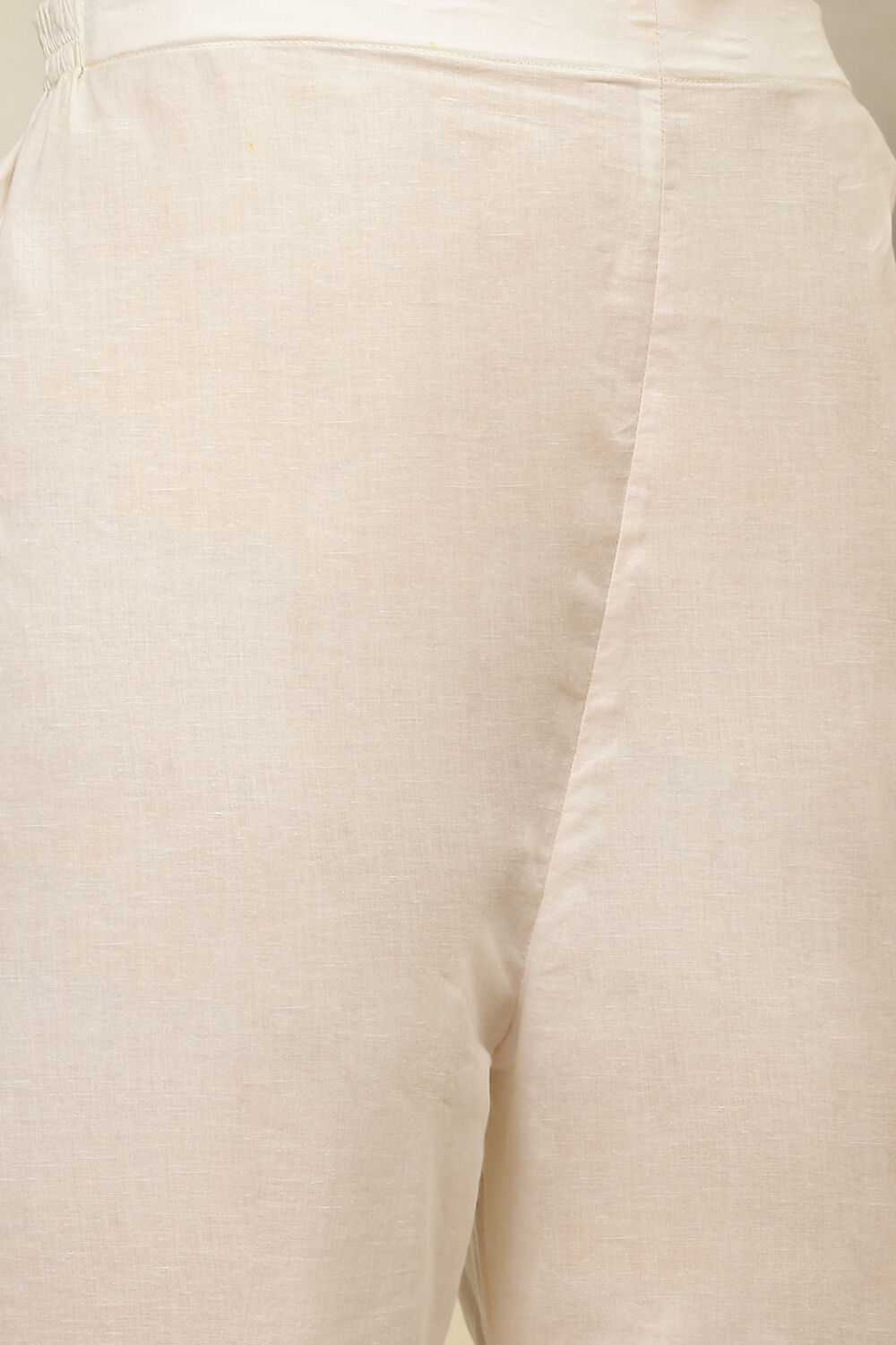 Off White Cotton Handloom Unstitched Suit Set image number 3