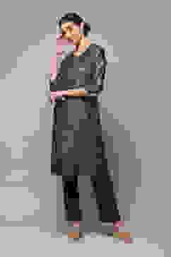 Grey Rayon Flared 2 Piece Set image number 0