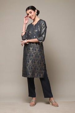 Grey Rayon Flared 2 Piece Set image number 0