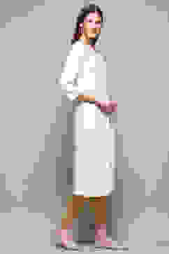 Off White Rayon Straight Kurta Pant 2 Piece Set image number 4