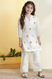White Cotton Kurta Pants Set image number 6