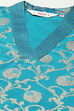 Teal Poly Viscose Straight Printed Kurta image number 1