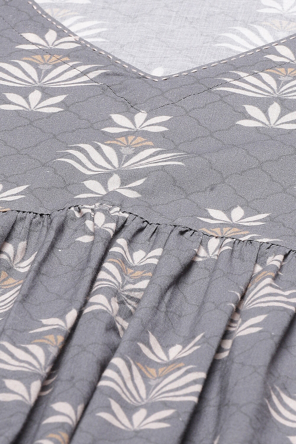 Peach Cotton Flared Kurta Set image number 1