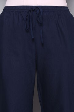 Navy Cotton Ankle Length Pants image number 1