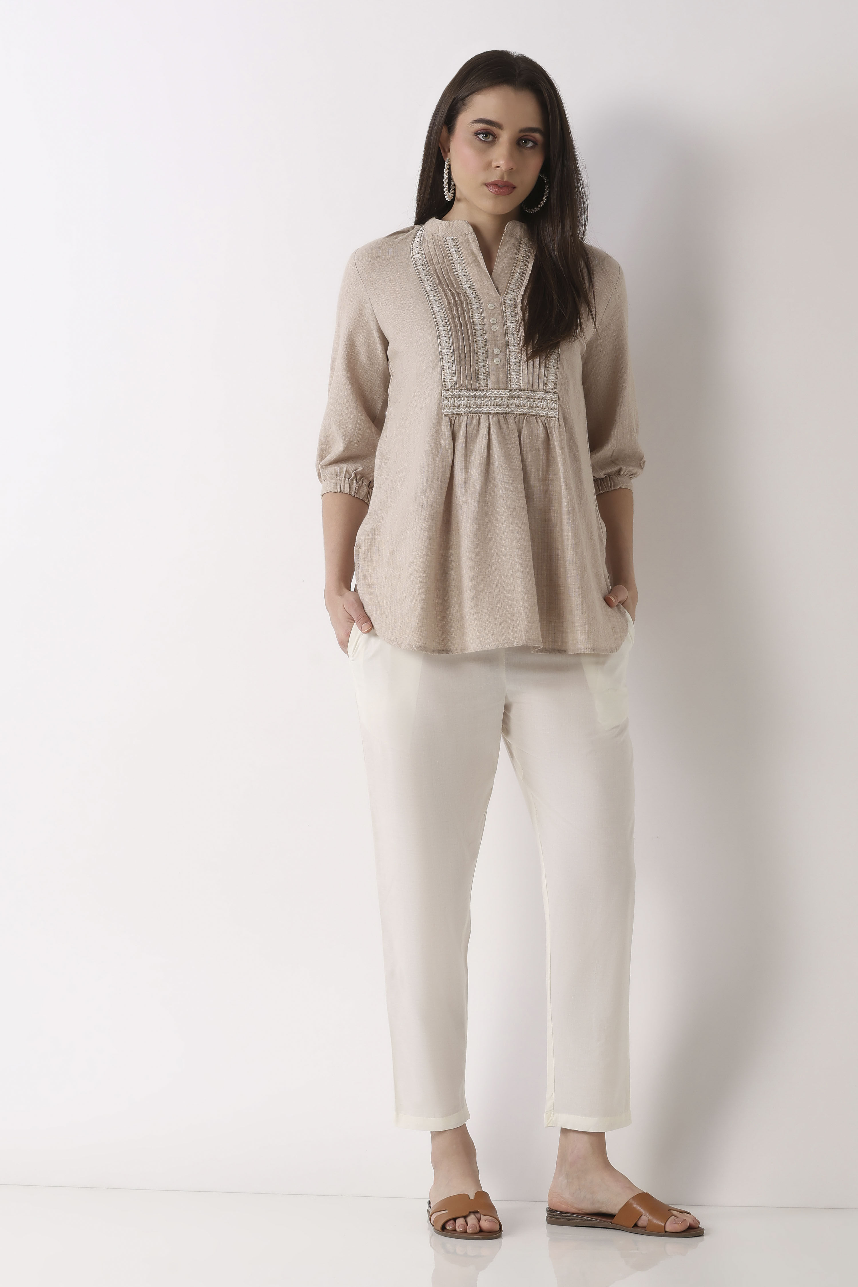 Black Cotton Slim Pants image number 7