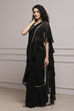 Black Art Silk Pre-draped Saree image number 3