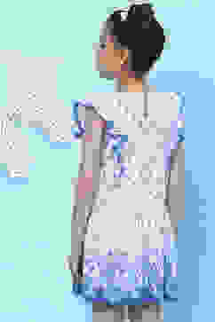 White Cotton Flared Printed Dress image number 4