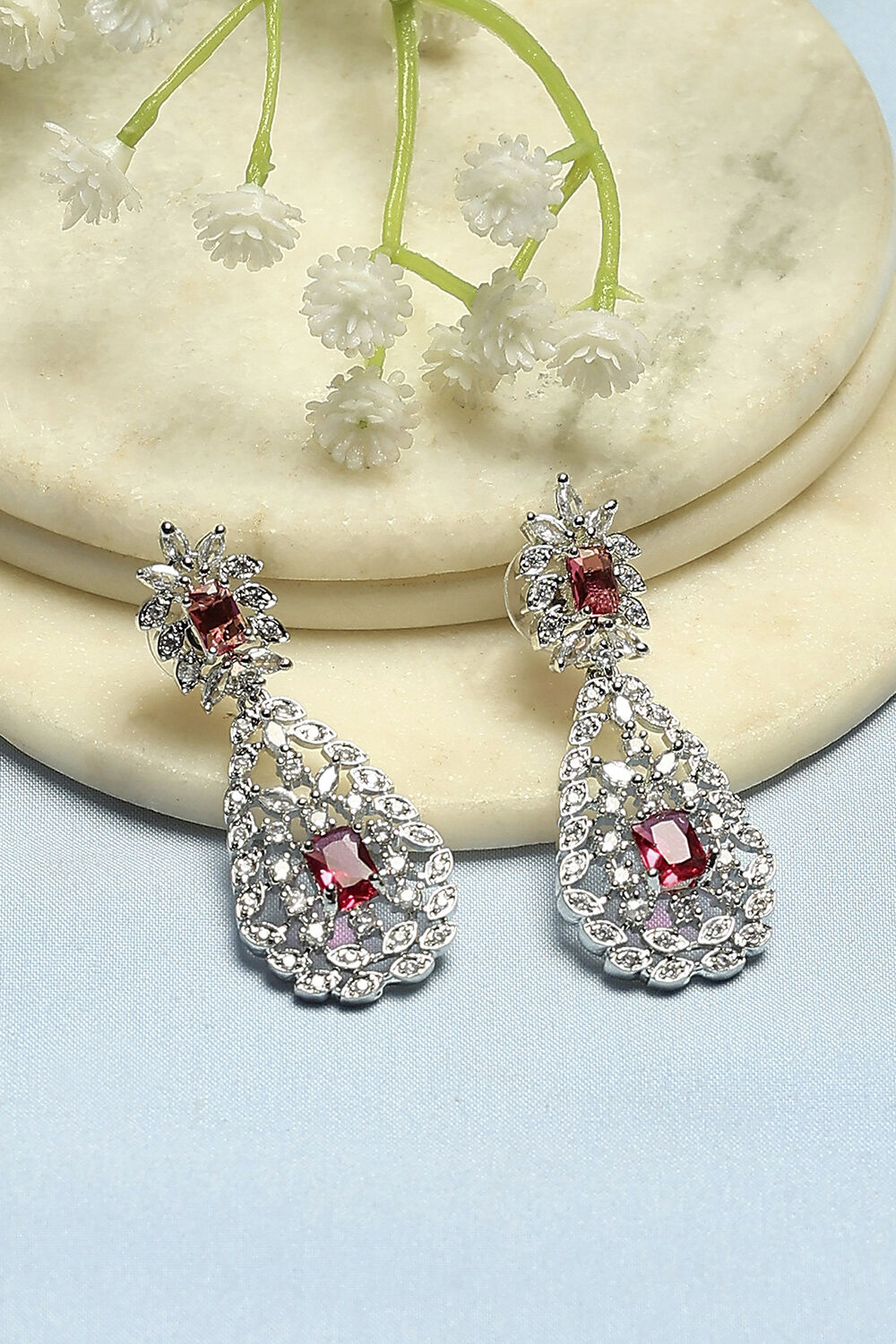 Red Alloy Drop & Danglers image number 0