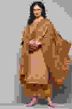 Yellow Poly Cotton Yarndyed Dupatta image number 0