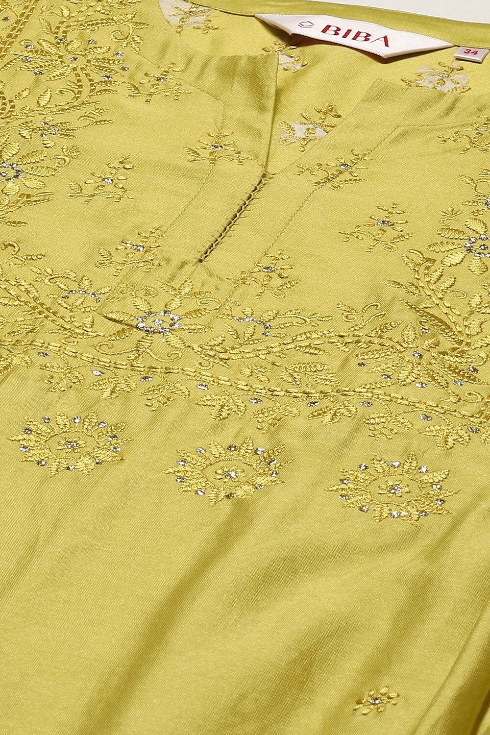 Ivory Cotton Blend Layered Kurta Suit Set image number 2