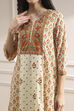 Beige Cotton Printed A-Line Suit Set image number 1