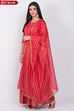 Red Cotton Straight Kurta Sharara Suit Set image number 0