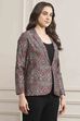 Grey Poly Viscose Straight Printed Jacket image number 4