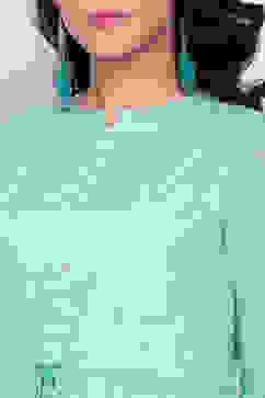 Turquoise Front Open Kurta image number 1