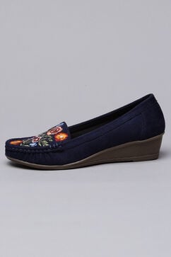 Blue Synthetic Suede Formal Loafers image number 2