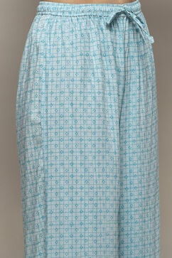 Turquoise Rayon Straight Suit Set image number 3