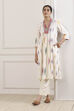 Off White Cotton A-Line Kurta image number 6