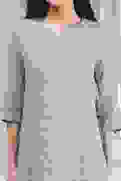 Powder Blue Cotton Blend Layered Embroidered Fusion Set image number 1