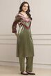 Mint Green Blended Straight Printed Kurta Pants Set image number 5