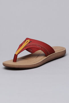 Orange And Red Pu Formal Flats image number 4