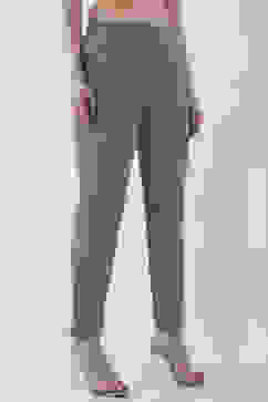 Green Cotton Solid Fitted Pants image number 3