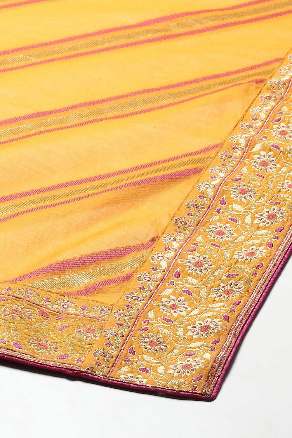 Mustard Cotton Blend Straight Yarndyed Kurta Palazzo Suit Set image number 3