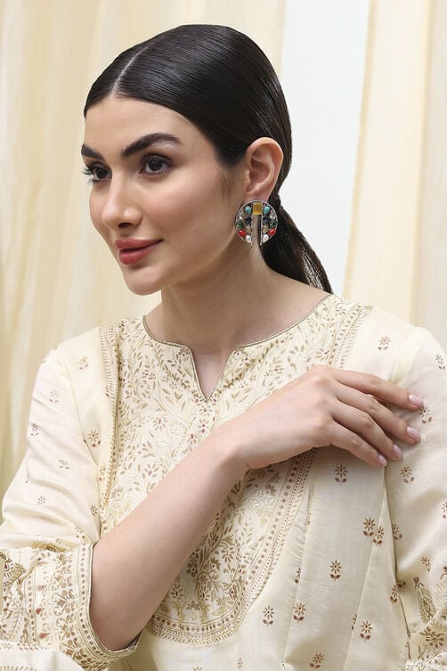 Multi-Colored Gold-Plated Studs image number 3