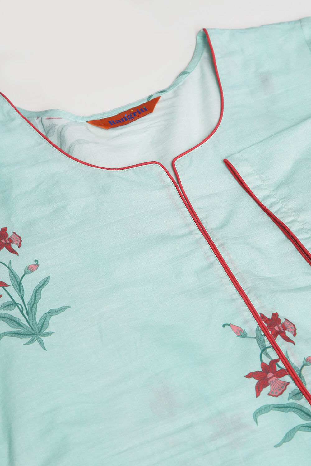 White Cotton A-Line Kurta Palazzo Suit Set image number 1