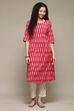 Fuschia Cotton IKAT Straight Yarndyed Kurta image number 5