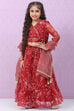 Red Art Silk Lehenga Set image number 5