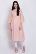 Peach Viscose Cotton A-Line Kurta image number 2