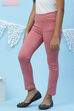 Onion Pink Straight Poly Span Girls Bottom Wear image number 3